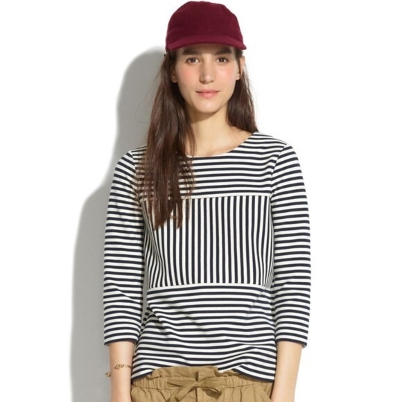 Madewell Tops - Madewell Gallerist Striped Ponte Top